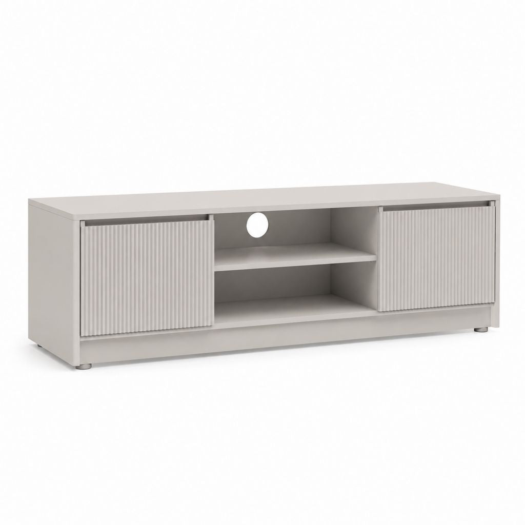 TV-Lowboard Grau aus melaminharzbeschichteter Spanplatte rechteckig 140 x 40 x 50 cm