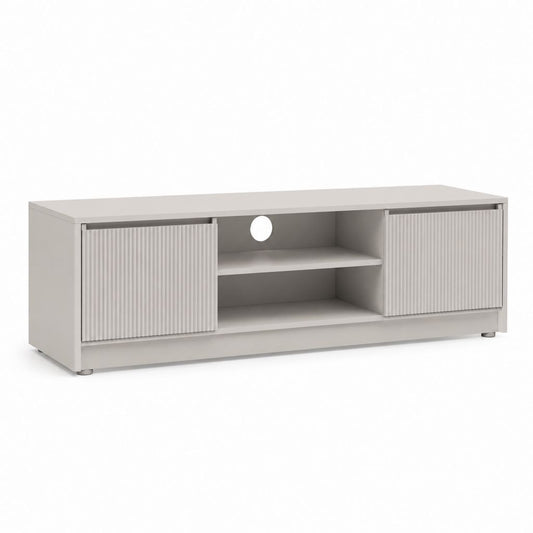 TV-Lowboard Grau aus melaminharzbeschichteter Spanplatte rechteckig 140 x 40 x 50 cm
