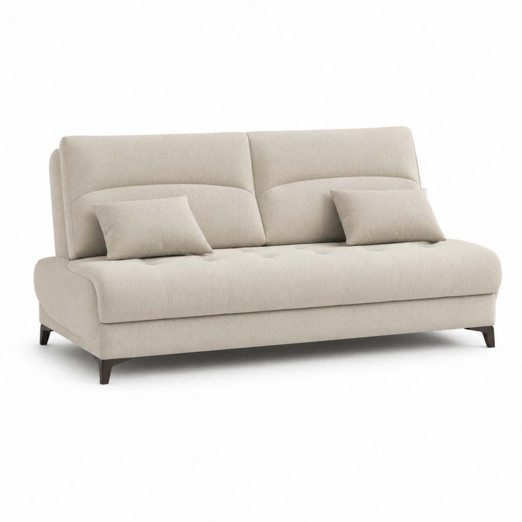 3-Sitzer Sofa Beige Polyester Rechteckig 220 x 95 x 92 cm